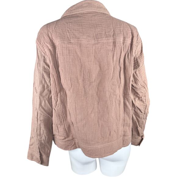 Isaac Mizrahi Live! Bridgehampton Cotton Gauze Jacket Pure Cone 2X NWOT - Picture 3 of 13